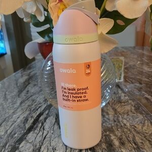 Owala Pink and White Insulated Water Bottle
